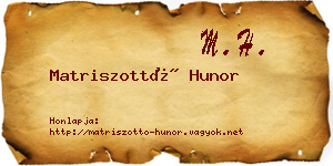 Matriszottó Hunor névjegykártya